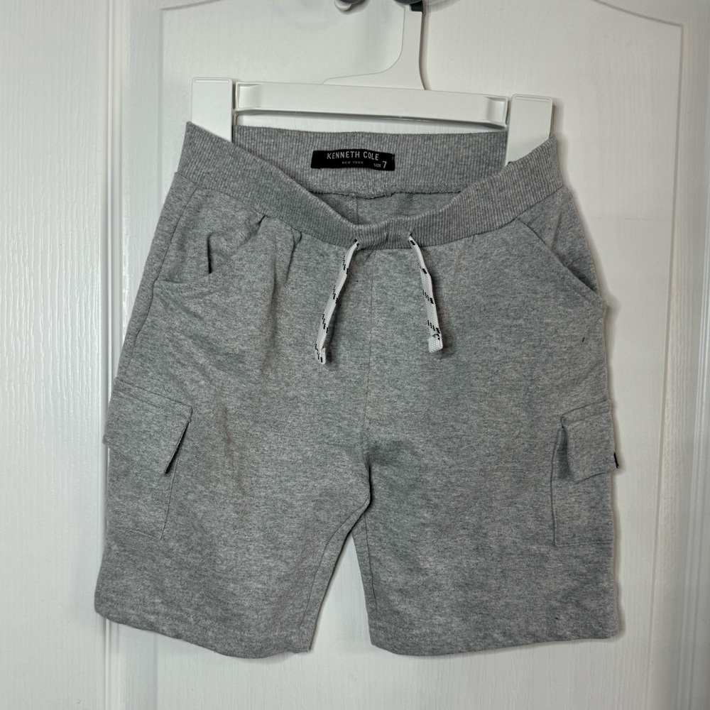 Kenneth Cole Gray kids Athletic Shorts with Drawstring Waistband